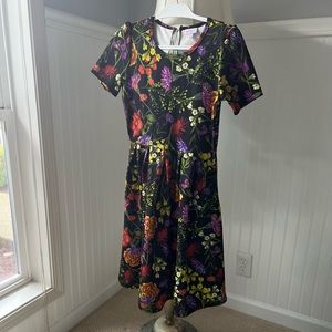LuLaRoe dress black with floral print size M